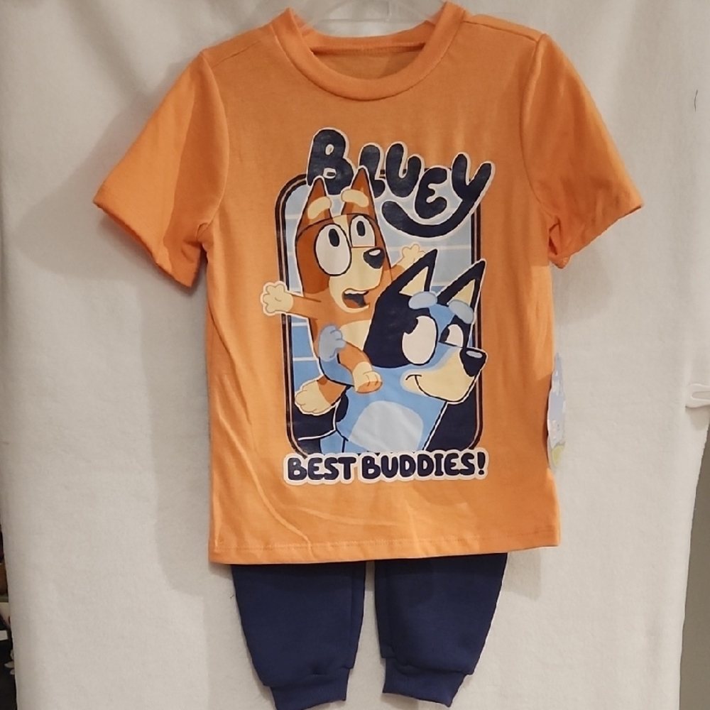 BOYS 2PC Matching SET - BLUEY Orange and Blue